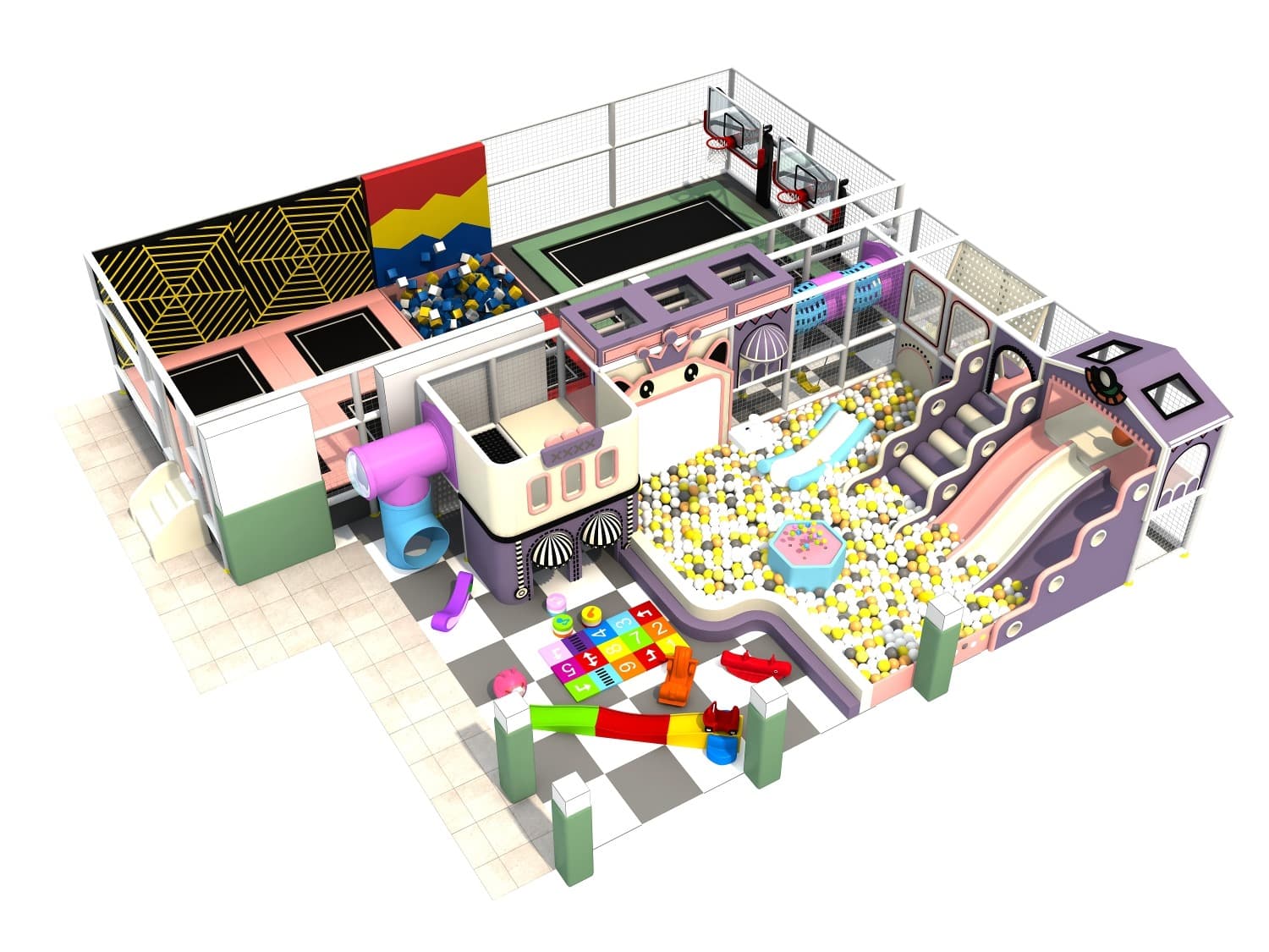 室内蹦床淘气堡儿童游乐园HD-TTB081